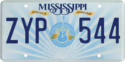 MS license plate ZYP544