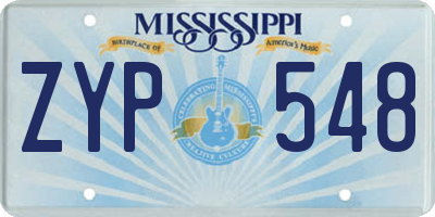 MS license plate ZYP548