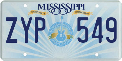 MS license plate ZYP549