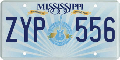 MS license plate ZYP556