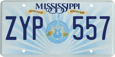 MS license plate ZYP557