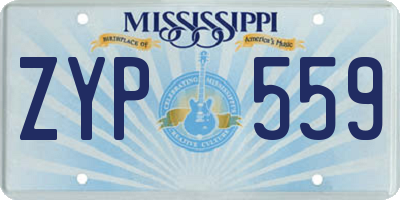 MS license plate ZYP559