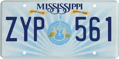 MS license plate ZYP561