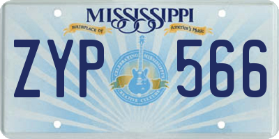MS license plate ZYP566