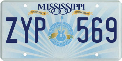 MS license plate ZYP569