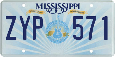 MS license plate ZYP571
