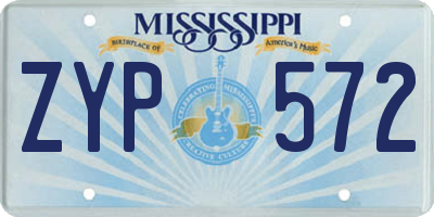 MS license plate ZYP572