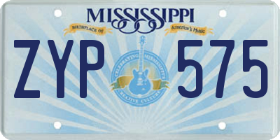 MS license plate ZYP575