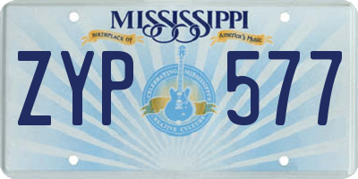 MS license plate ZYP577