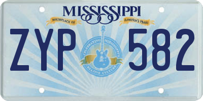 MS license plate ZYP582