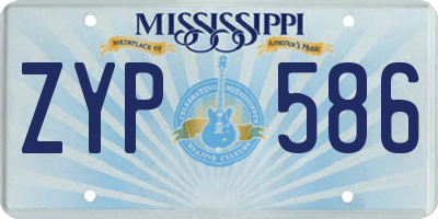 MS license plate ZYP586