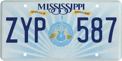 MS license plate ZYP587