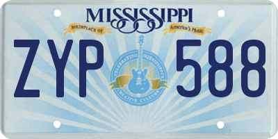 MS license plate ZYP588