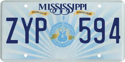 MS license plate ZYP594