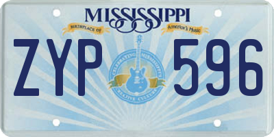 MS license plate ZYP596
