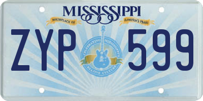 MS license plate ZYP599