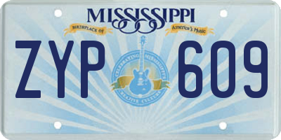 MS license plate ZYP609