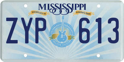 MS license plate ZYP613