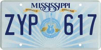 MS license plate ZYP617
