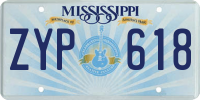 MS license plate ZYP618
