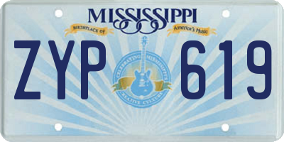 MS license plate ZYP619