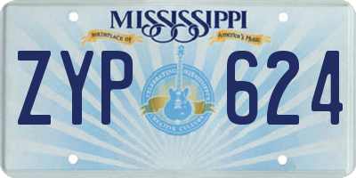 MS license plate ZYP624
