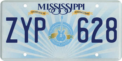 MS license plate ZYP628
