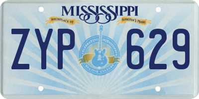 MS license plate ZYP629