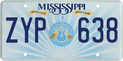 MS license plate ZYP638