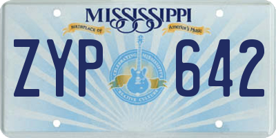 MS license plate ZYP642