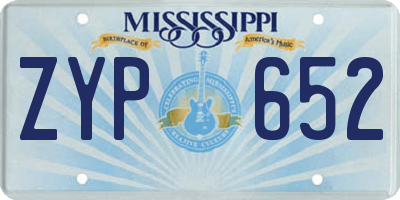 MS license plate ZYP652