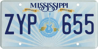 MS license plate ZYP655
