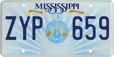 MS license plate ZYP659