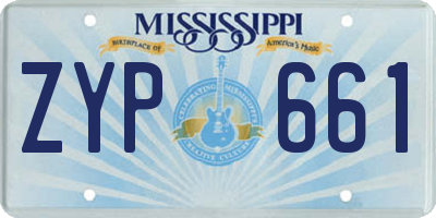 MS license plate ZYP661