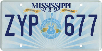MS license plate ZYP677
