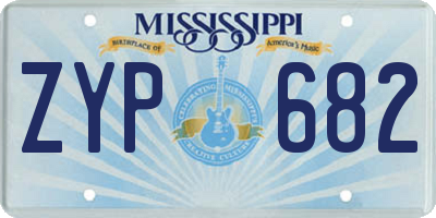 MS license plate ZYP682