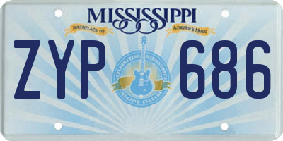 MS license plate ZYP686