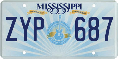 MS license plate ZYP687