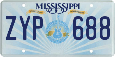 MS license plate ZYP688