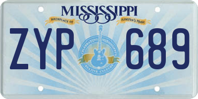 MS license plate ZYP689