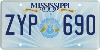 MS license plate ZYP690