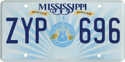 MS license plate ZYP696