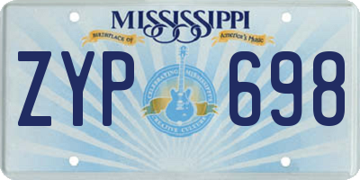 MS license plate ZYP698