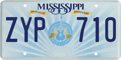 MS license plate ZYP710