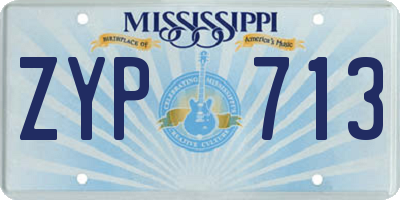 MS license plate ZYP713