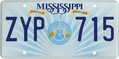 MS license plate ZYP715