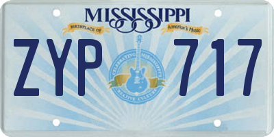 MS license plate ZYP717