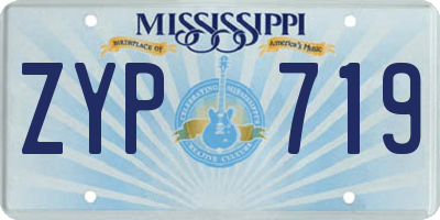 MS license plate ZYP719