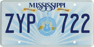 MS license plate ZYP722