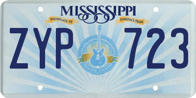 MS license plate ZYP723